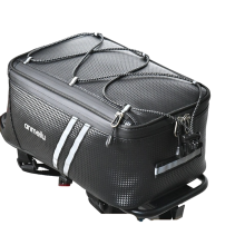 Bolsa de carga impermeável em couro PU para bicicleta, com suporte para lanterna traseira, ideal para mochilão, sistema de liberação rápida para