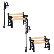16 Sets À 4 . Mini Parkbänke Und Straßenlaternen Für Kinder
