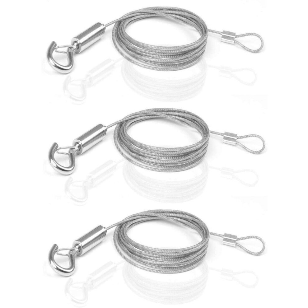 Stainless Steel Wire Rope 2M X 1.5Mm With Eyelets And Hooks For Hanging 9001264173531