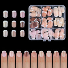 Français pointe longue presse sur les ongles cercueil-style07