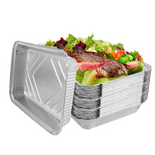 Pack of 50 Aluminium Bowls without Lid, 31.5 x 21.5 x 5 cm Aluminium Shells Grill, 2250 ml Aluminium Bowl Large for Baking, Cooking, Roasting