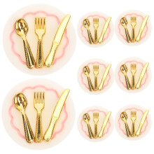 6 Sets Mini Hauszubehör Mit Teller, Besteck Und Schneidewerkzeug