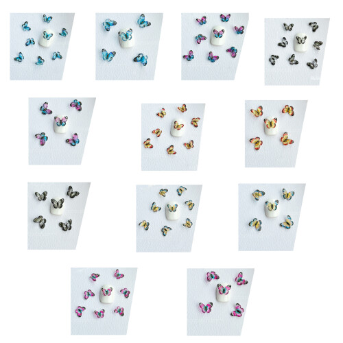 3D Nail Crystal Rhinestones,Flat Back Nail-Blue Purple Small 1