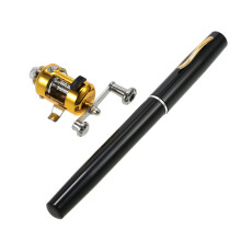 Fishing Rod,Fishing Rod Reel Combo Kit Set, Telescopic Pocket Pen,Fishing Rod Rod Pole Aluminum Alloy Fishing Reel Fishing Tackle Black