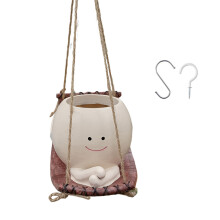 Unique Swing Face Planter Pots Hanging Head Planter Resin