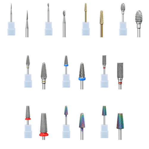 Nail Drill Bits Tungsten Steel Manicure Drill Bits for-DMT10 1