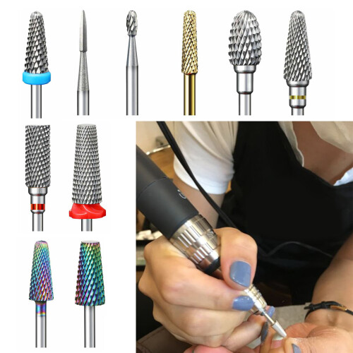 Nail Drill Bits Tungsten Steel Manicure Drill Bits for-DMT10 2