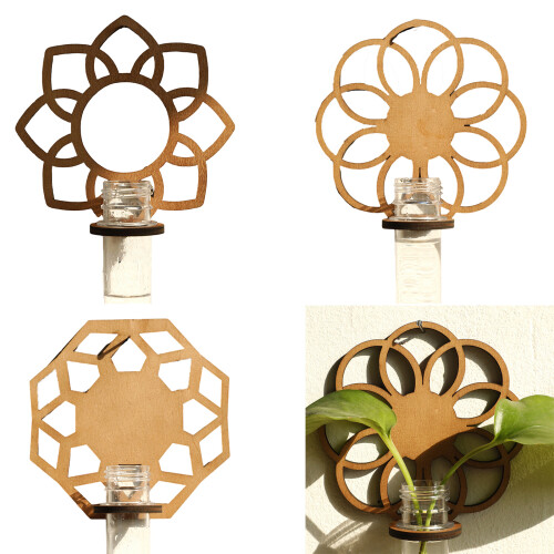 Étagère d'angle à fleurs en bois, étagère flottante-ms8262 2