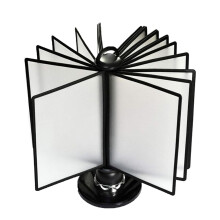 Robust desk reference organizer, 20 doublesided panels, letter size, rotating ert for posters