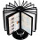Robust desk reference organizer, 20 doublesided panels, letter size, rotating ert for posters 5