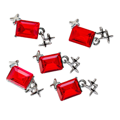5pcs Beautiful Rectangular Nail Decor Showcase Your-Red