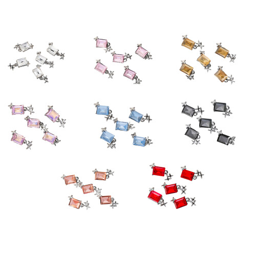 5pcs Beautiful Rectangular Nail Decor Showcase Your-Red 1