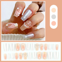 False Nails with Heart Bow False Nails Press on Nails-C21A 12