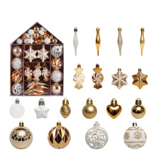 Christmas Baubles, 73 Pieces, Plastic Christmas Tree Baubles, Hanging Decoration for Christmas Tree Decorations (White Gold)