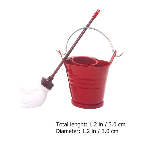 1 Set Mini Mop Eimer Reinigungswerkzeuge Deko 1