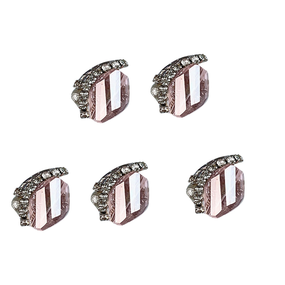 Pink Nail Art Rhinestones,Shiny Alloy Glass Nail Gems-Alloy
