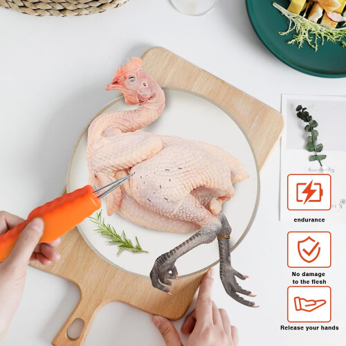 Automatic Poultry Picking Tool for Chicken, Duck, Goose, Bird (Orange) 1