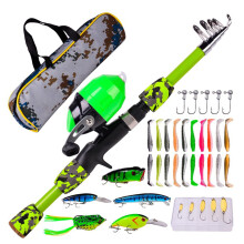 Kids Spincast Reel and Fishing Rod Set, TangleFree Design, Green 4ft Rod