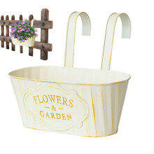 Flower Boxes for Railing Hanging Plant Pots Landscape Window Flower Boxes for Garden Yard Home Decoration Plant Pots Beige Ref: 6412