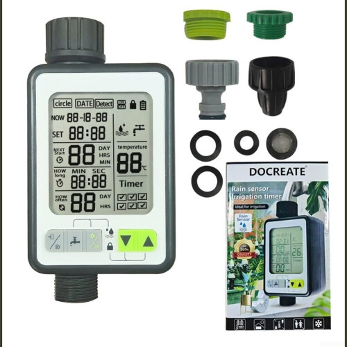 Automatic Timer Sprinkler Controller 3Mode Smart Irrigation Large LCD Screen Rain Sensor For Garden And Lawn Plant Care