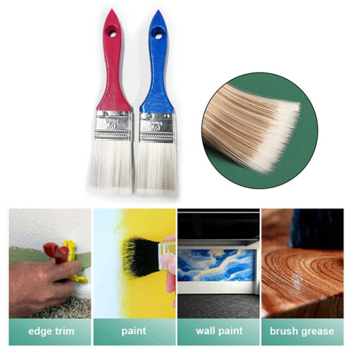 2pcs Comfortable Grip Paint Brushes Easy to Use Precise Trimming 1