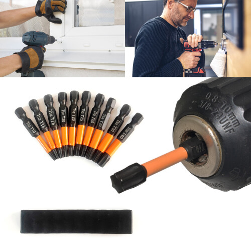 10Pieces Torx Screwdriver Bit Magentic Torx Bit Set Torx Head 1