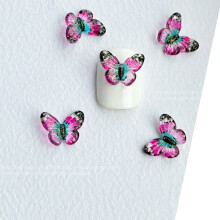 Butterfly Nail Art Rhinestones Flat Back-Rose pink Small