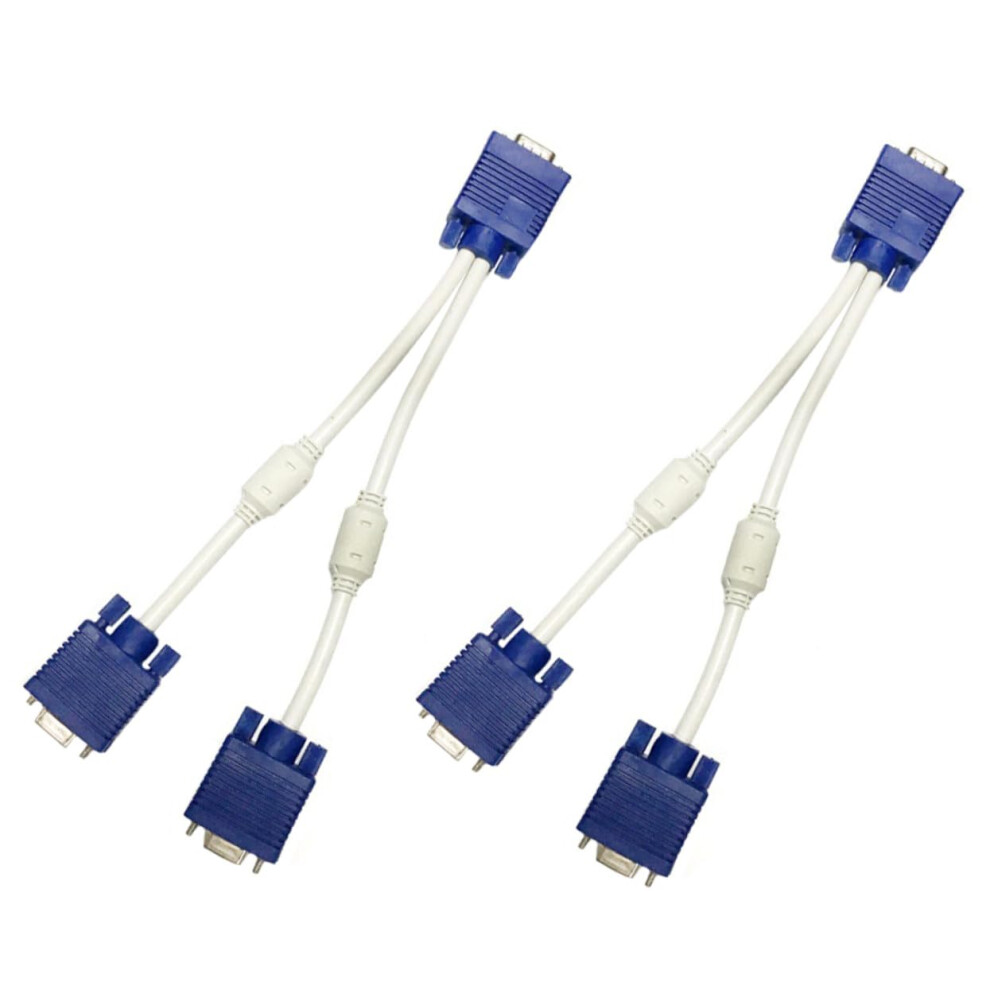 2Pcs Dual Vga Splitter Cable Video Adapter For Dual Monitor Mirroring, Vga Female Extension Cable, Laptop And Desktop 9119770118042