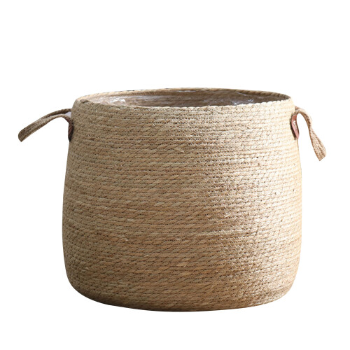 Grass Woven Flower Basket with Handle Bedroom Room-Large