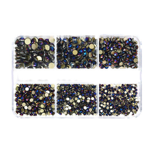 6 Grids 3D Crystal Diamond Nail Art Decorations-phantom purple