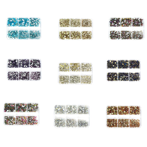 6 Grids 3D Crystal Diamond Nail Art Decorations-phantom purple 1