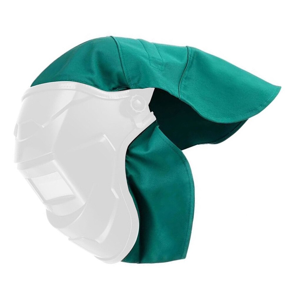 2Pcs Heat Proof Welding Helmets Cover And Bib Set Leather-Green 7754000938421