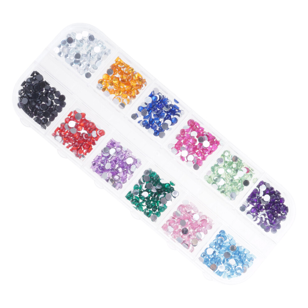 12 Grids 3D Nail Charms Studs Nail Rhinestones Gems-Type A