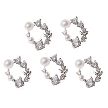3D Nail Charms Metal Zircon Nail Crystal Nail-GS002 silver