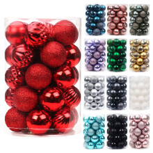 Pack of 34 Christmas Baubles 4 cm Christmas Tree Baubles Plastic Christmas Tree Decoration Christmas Tree Baubles Decoration (Red)