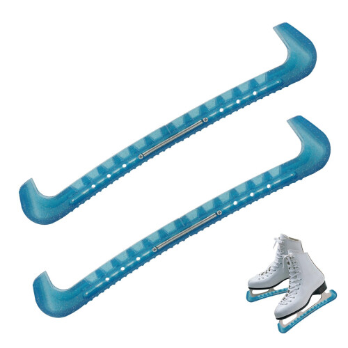 Soft Adjustable Ice Skate Protectors, NonSlip Blade Covers for All (Blue)