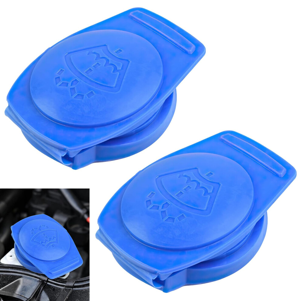 Pack Of 2 Windscreen Washer Containers, 1K0955455 Lid, Cover Blue 9119770051479