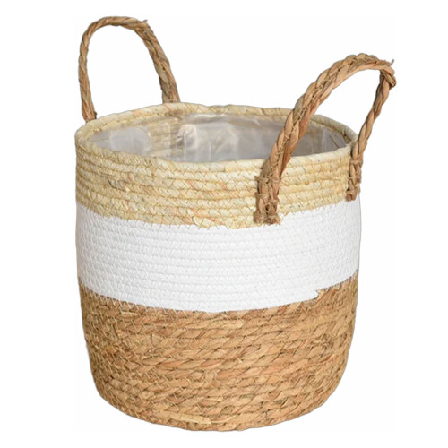 Natural Grass Woven Potted Container Ornament Large-CL number