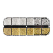3D Micro Kralen Goud Zilver Kralen Metalen Parels Glitter Nail