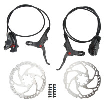 Mountainbike hydraulische schijfremmenset met enorme remkracht, compatibel met de meeste fietsen, semi-metalen remblokken, dubbele zuiger remhendels