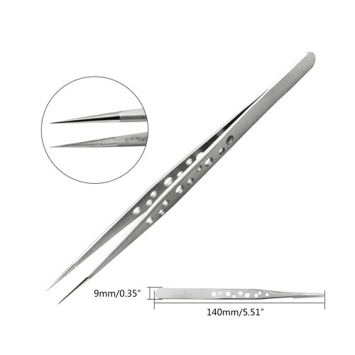 5Pack Professional High Precision Stainless Steel Straight Tip 2