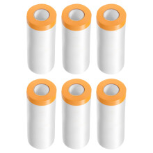 6 Rolls of PreAdhesive Masking Film 35.4' x 65.6ft with Adhesive Tape