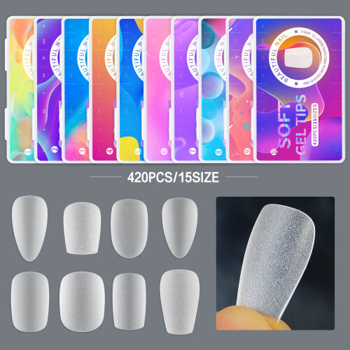 420PC Matte Nail Tips Extension System Full Cover Fake-Style 10 2