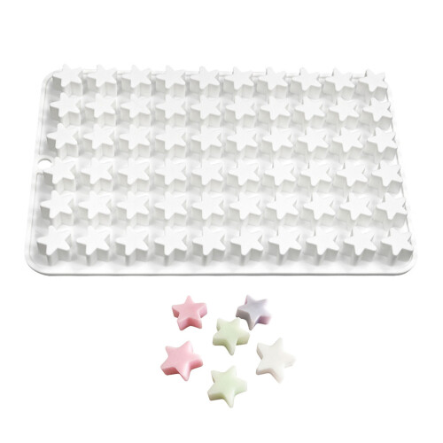 Sternförmige Silikonform mit 60 Mulden, Fondantform,