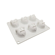 Mausförmige Silikonform mit 6 Mulden, Fondant-Schokoladenform,
