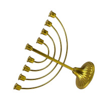 7/9-Zweig-Chanukka-Kerzenständer. Künstlerischer-7 Köpfe