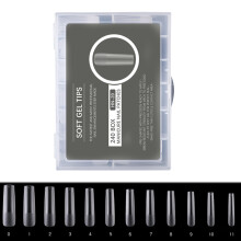 240 stuks volledige dekking valse nageltips helder vierkant-HN20