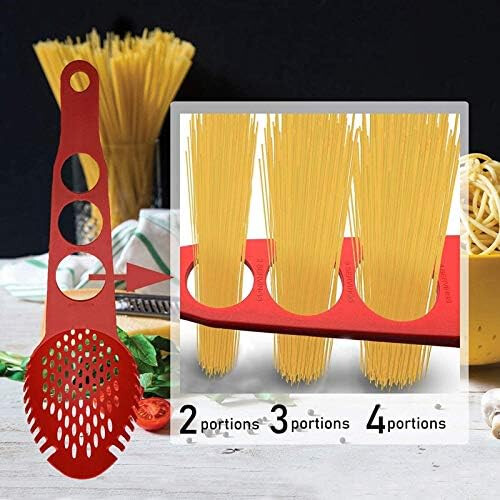 Spaghetti Server NonStick Pasta Fork Slotted Spoon Strainer With Spaghetti Measure Ladle 2