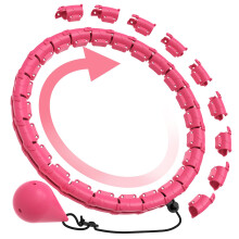 Smart Hula Hoop, Adult, 24 Knots Adjustable, for Weight Loss, Fitness, , Adults, Beginners, Pink