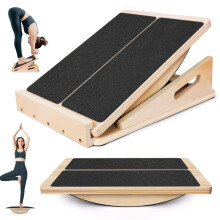2 in 1 Incline Board and Balance Board for Adults, Adjustable with Side Handle
